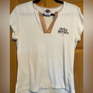 Vintage 00’s Harley Davidson Mesh V-Neck T-shirt